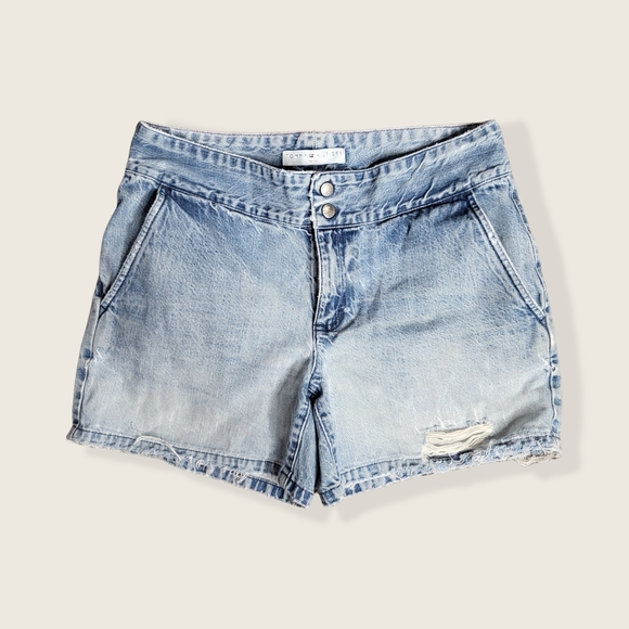 Vintage Tommy Hilfiger Distressed Denim Shorts Light Wash